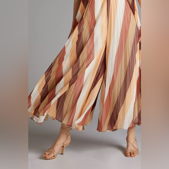 NWT Anthropologie Strapless Striped Wide Leg Jumpsuit - Picture 3 of 11